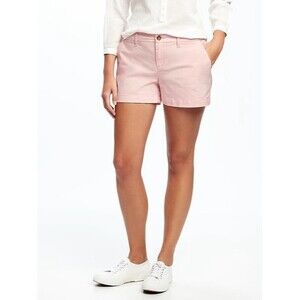 Old Navy Women's Pastel Pink Mid Rise Everyday Chino Walking Shorts Day 12